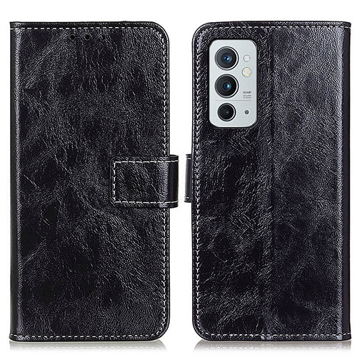 Leather Case Stands Flip Cover Holder K04Z for OnePlus 9RT 5G Black