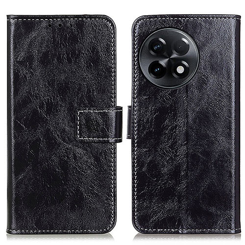 Leather Case Stands Flip Cover Holder K04Z for OnePlus Ace 2 5G Black