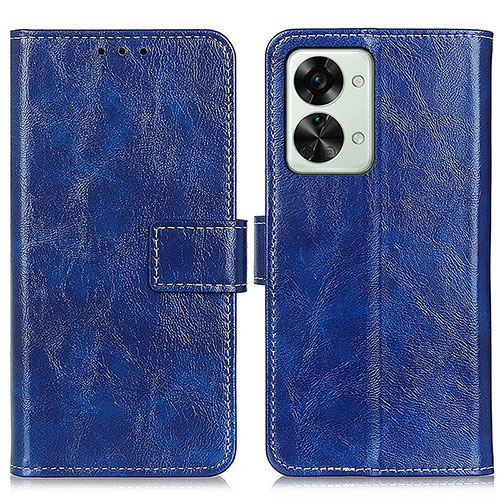 Leather Case Stands Flip Cover Holder K04Z for OnePlus Nord 2T 5G Blue