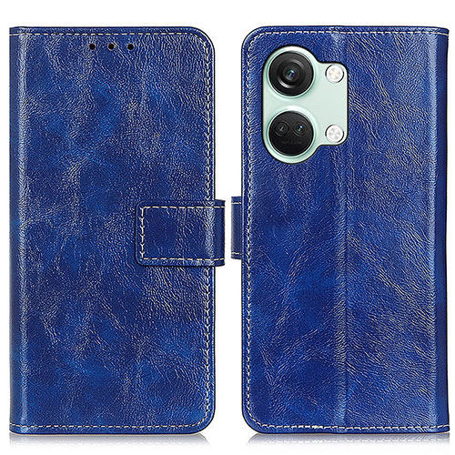 Leather Case Stands Flip Cover Holder K04Z for OnePlus Nord 3 5G Blue