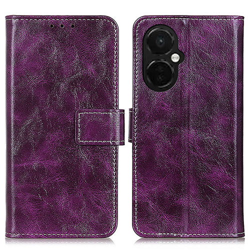 Leather Case Stands Flip Cover Holder K04Z for OnePlus Nord N30 5G Purple