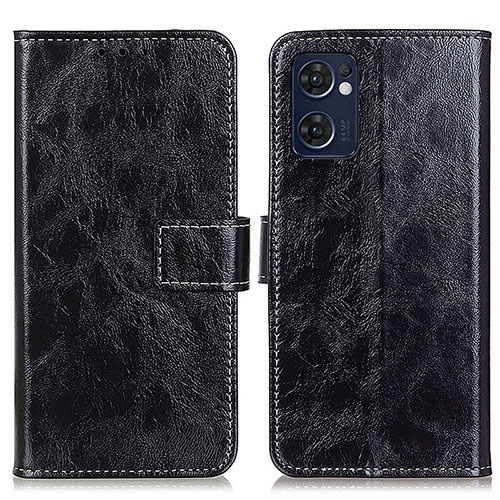 Leather Case Stands Flip Cover Holder K04Z for Oppo Find X5 Lite 5G Black