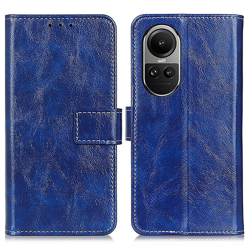 Leather Case Stands Flip Cover Holder K04Z for Oppo Reno10 5G Blue