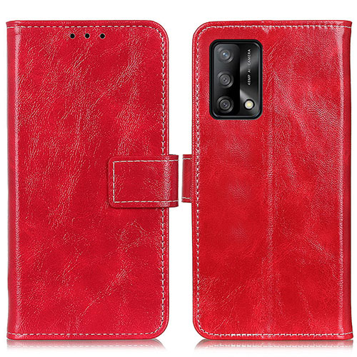 Leather Case Stands Flip Cover Holder K04Z for Oppo Reno6 Lite Red