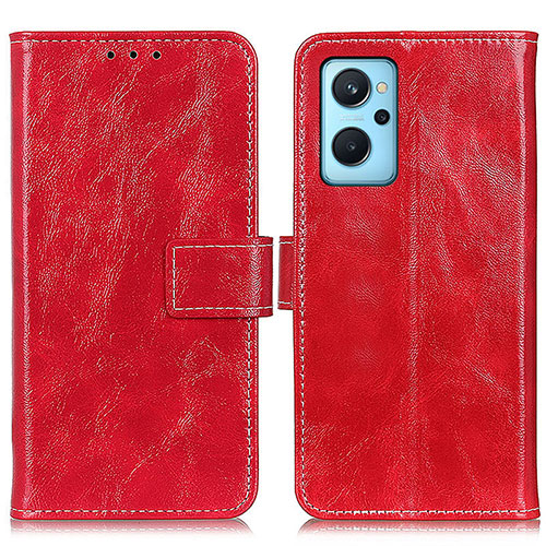 Leather Case Stands Flip Cover Holder K04Z for Realme 9i 4G Red