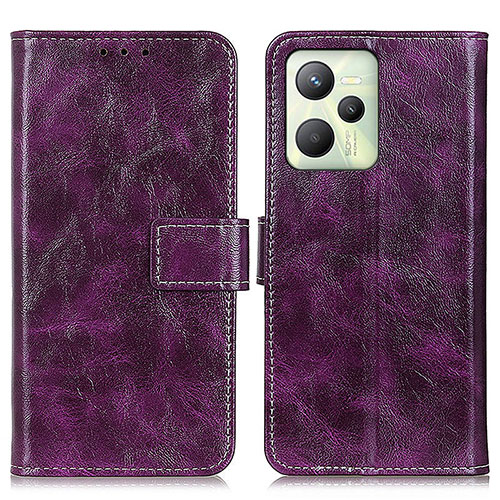 Leather Case Stands Flip Cover Holder K04Z for Realme C35 Purple