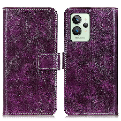 Leather Case Stands Flip Cover Holder K04Z for Realme GT2 Pro 5G Purple