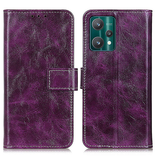 Leather Case Stands Flip Cover Holder K04Z for Realme Q5 5G Purple