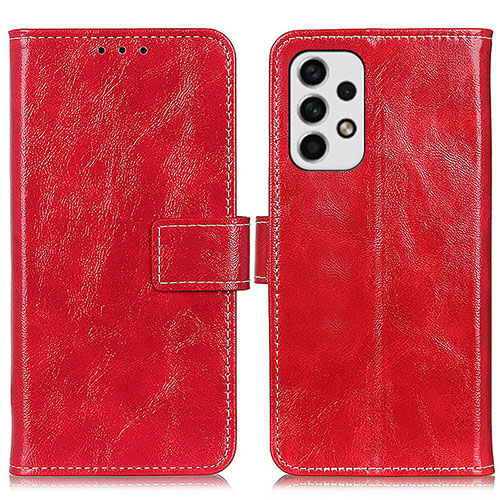 Leather Case Stands Flip Cover Holder K04Z for Samsung Galaxy A23 4G Red