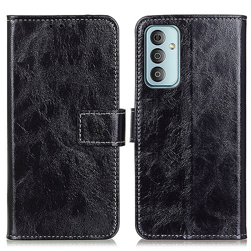 Leather Case Stands Flip Cover Holder K04Z for Samsung Galaxy F13 4G Black