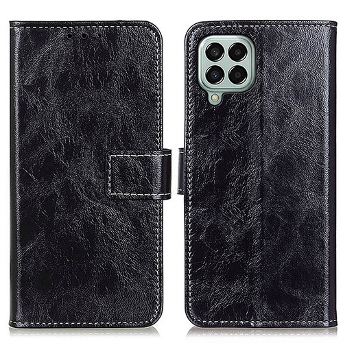 Leather Case Stands Flip Cover Holder K04Z for Samsung Galaxy M33 5G Black