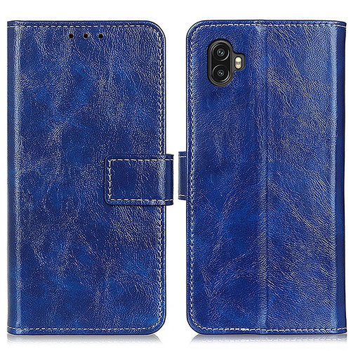 Leather Case Stands Flip Cover Holder K04Z for Samsung Galaxy XCover 6 Pro 5G Blue