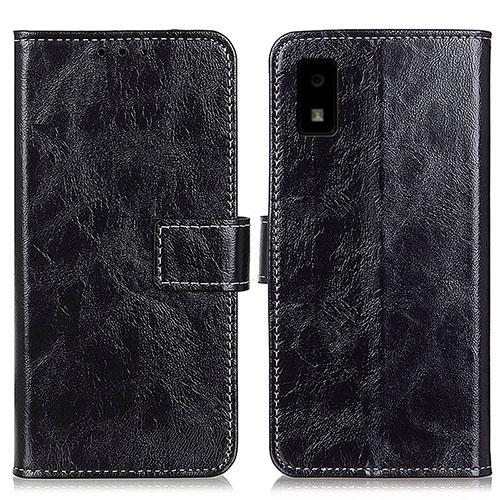 Leather Case Stands Flip Cover Holder K04Z for Sharp Aquos wish Black