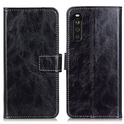 Leather Case Stands Flip Cover Holder K04Z for Sony Xperia 10 III Lite Black