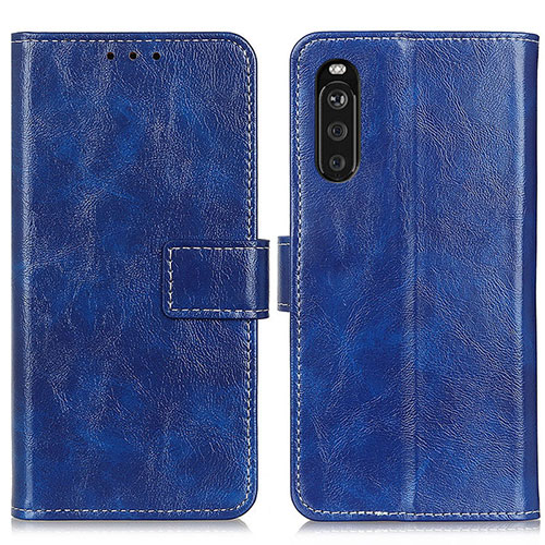 Leather Case Stands Flip Cover Holder K04Z for Sony Xperia 10 III Lite Blue