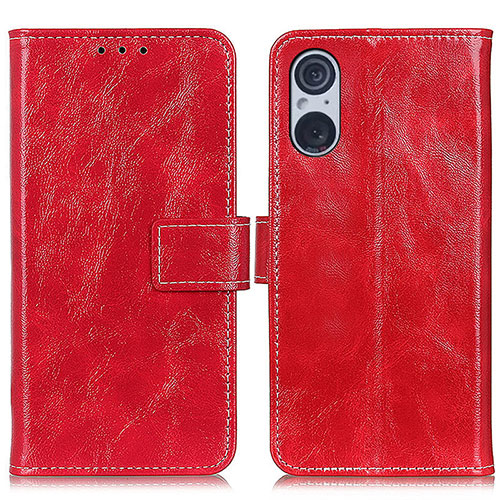 Leather Case Stands Flip Cover Holder K04Z for Sony Xperia 5 V Red