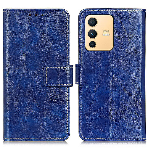 Leather Case Stands Flip Cover Holder K04Z for Vivo V23 5G Blue