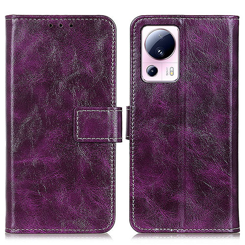 Leather Case Stands Flip Cover Holder K04Z for Xiaomi Civi 2 5G Purple