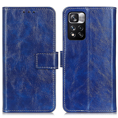 Leather Case Stands Flip Cover Holder K04Z for Xiaomi Mi 11i 5G (2022) Blue