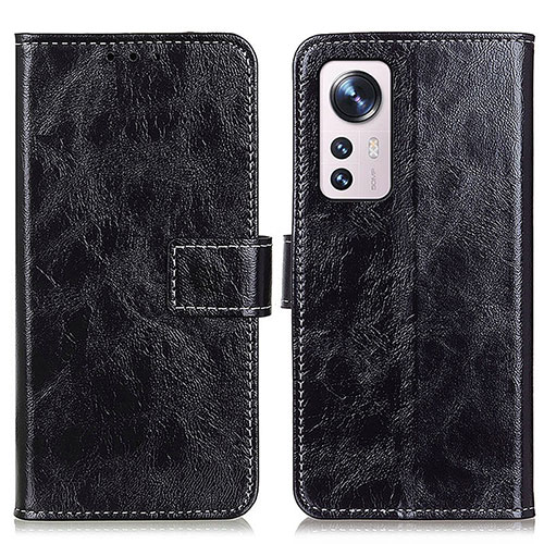 Leather Case Stands Flip Cover Holder K04Z for Xiaomi Mi 12 5G Black