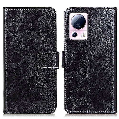 Leather Case Stands Flip Cover Holder K04Z for Xiaomi Mi 12 Lite NE 5G Black