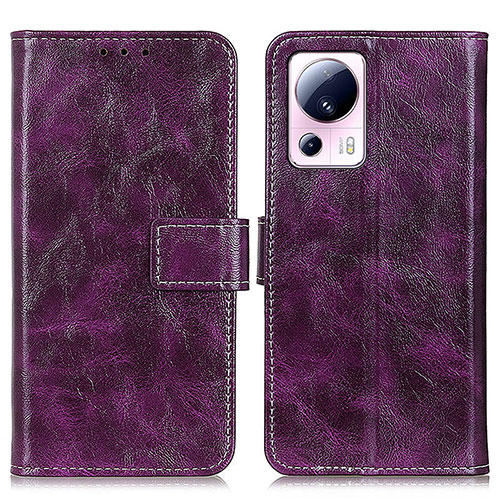 Leather Case Stands Flip Cover Holder K04Z for Xiaomi Mi 12 Lite NE 5G Purple