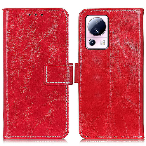 Leather Case Stands Flip Cover Holder K04Z for Xiaomi Mi 12 Lite NE 5G Red