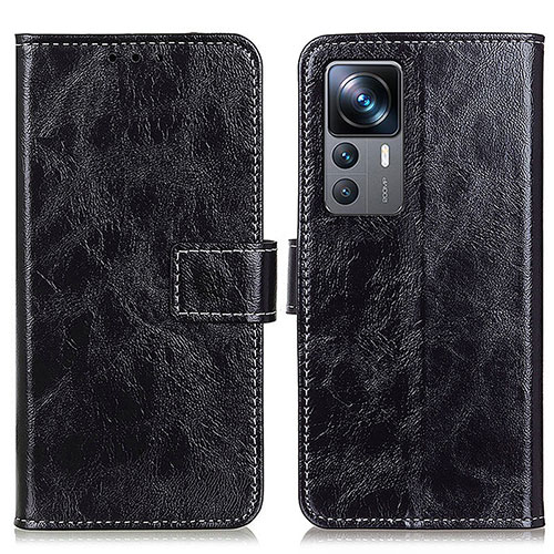 Leather Case Stands Flip Cover Holder K04Z for Xiaomi Mi 12T 5G Black