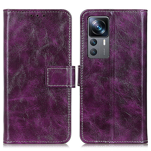 Leather Case Stands Flip Cover Holder K04Z for Xiaomi Mi 12T 5G Purple