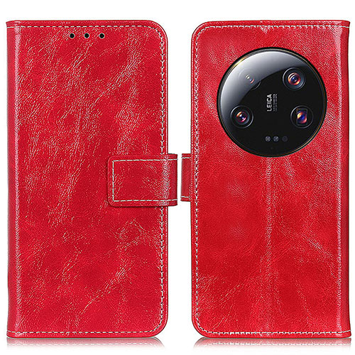 Leather Case Stands Flip Cover Holder K04Z for Xiaomi Mi 13 Ultra 5G Red