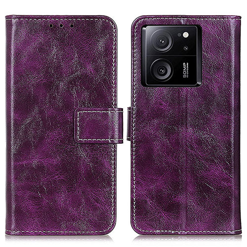 Leather Case Stands Flip Cover Holder K04Z for Xiaomi Mi 13T Pro 5G Purple