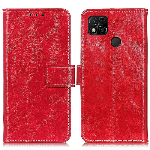 Leather Case Stands Flip Cover Holder K04Z for Xiaomi POCO C3 Red