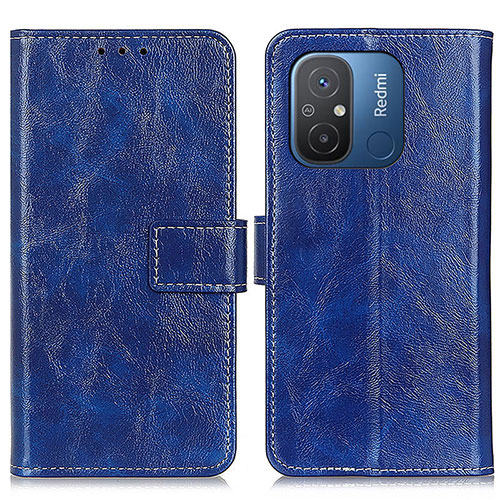 Leather Case Stands Flip Cover Holder K04Z for Xiaomi Poco C55 Blue