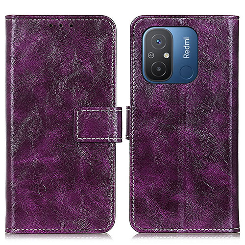 Leather Case Stands Flip Cover Holder K04Z for Xiaomi Poco C55 Purple