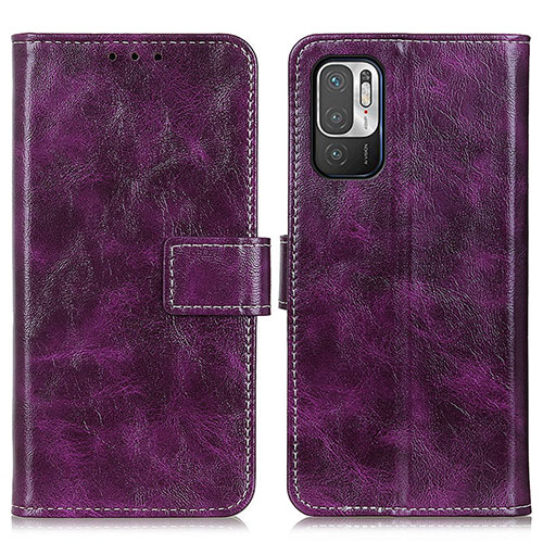 Leather Case Stands Flip Cover Holder K04Z for Xiaomi POCO M3 Pro 5G Purple