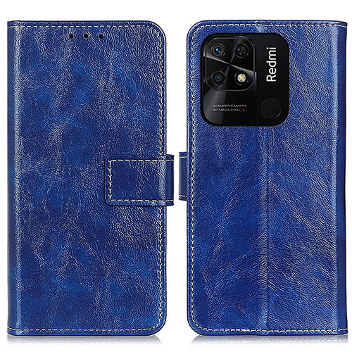 Leather Case Stands Flip Cover Holder K04Z for Xiaomi Redmi 10C 4G Blue