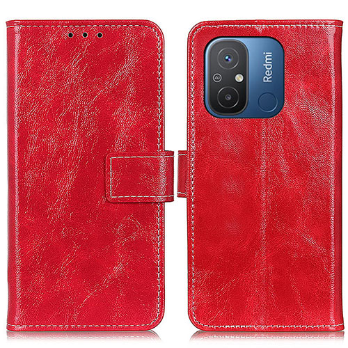 Leather Case Stands Flip Cover Holder K04Z for Xiaomi Redmi 11A 4G Red