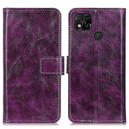 Leather Case Stands Flip Cover Holder K04Z for Xiaomi Redmi 9 Activ Purple