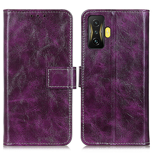 Leather Case Stands Flip Cover Holder K04Z for Xiaomi Redmi K50 Gaming 5G Purple