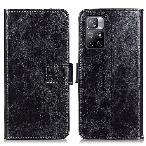 Leather Case Stands Flip Cover Holder K04Z for Xiaomi Redmi Note 11S 5G Black