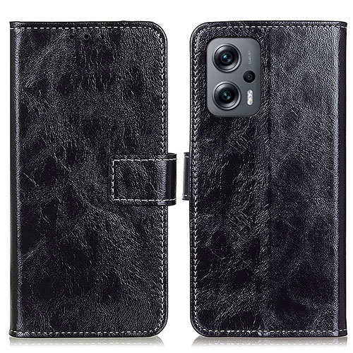 Leather Case Stands Flip Cover Holder K04Z for Xiaomi Redmi Note 11T Pro 5G Black