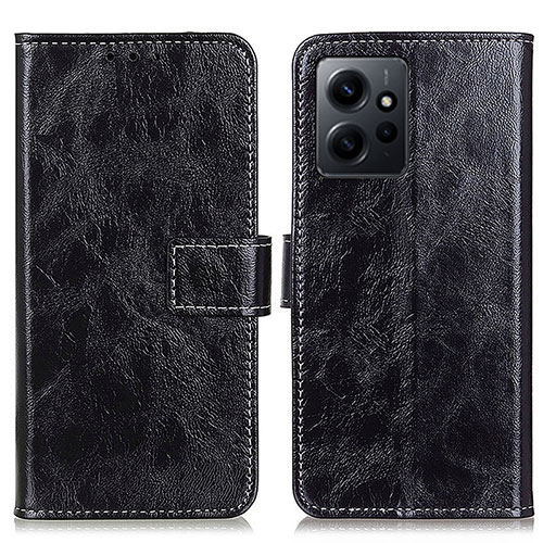 Leather Case Stands Flip Cover Holder K04Z for Xiaomi Redmi Note 12 4G Black