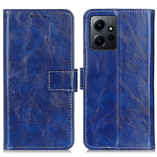 Leather Case Stands Flip Cover Holder K04Z for Xiaomi Redmi Note 12 4G Blue