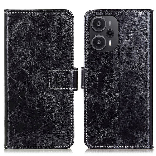 Leather Case Stands Flip Cover Holder K04Z for Xiaomi Redmi Note 12 Turbo 5G Black