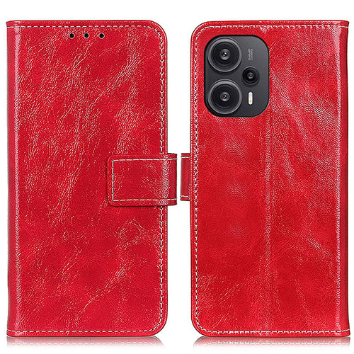 Leather Case Stands Flip Cover Holder K04Z for Xiaomi Redmi Note 12 Turbo 5G Red