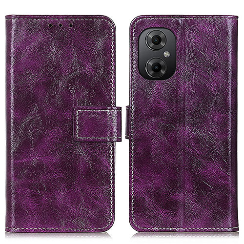 Leather Case Stands Flip Cover Holder K04Z for Xiaomi Redmi Note 12R Pro 5G Purple