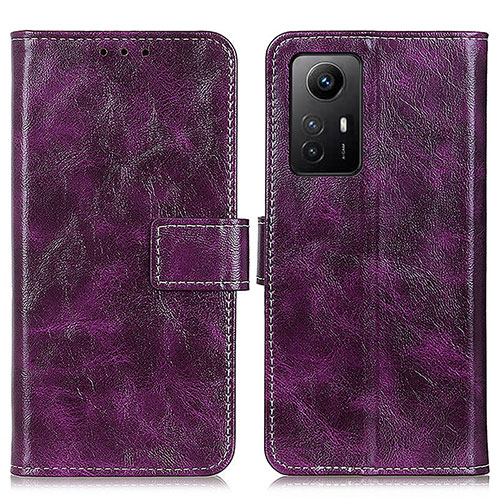 Leather Case Stands Flip Cover Holder K04Z for Xiaomi Redmi Note 12S Purple