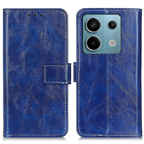 Leather Case Stands Flip Cover Holder K04Z for Xiaomi Redmi Note 13 Pro 5G Blue