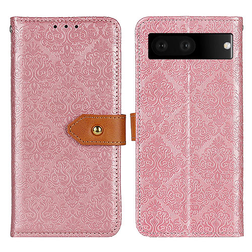 Leather Case Stands Flip Cover Holder K05Z for Google Pixel 7 5G Pink