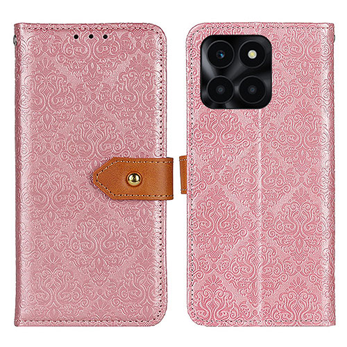 Leather Case Stands Flip Cover Holder K05Z for Huawei Honor X8b Pink